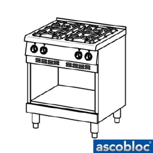 Ascobloc Ascoline AGH 410 GastO gaskookplaat vrijstaand zonder oven logo